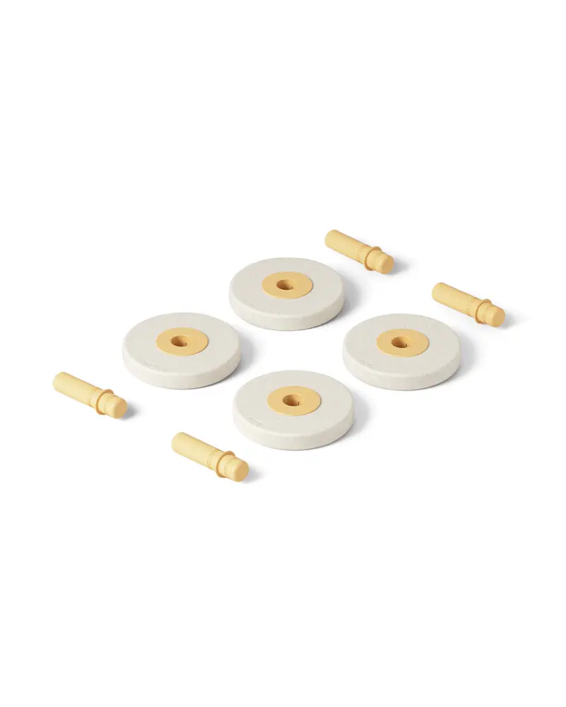 4 x Foam Wheels - Sand Grey/Honey Yellow | Leksaker - Aktivitetsleksaker - Motorikleksaker | BabyMode
