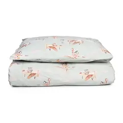 Påslakan Flying Friends Vagn - Grön | Barnrum - Textilier - Sängkläder - Sängkläder för barn | BabyMode