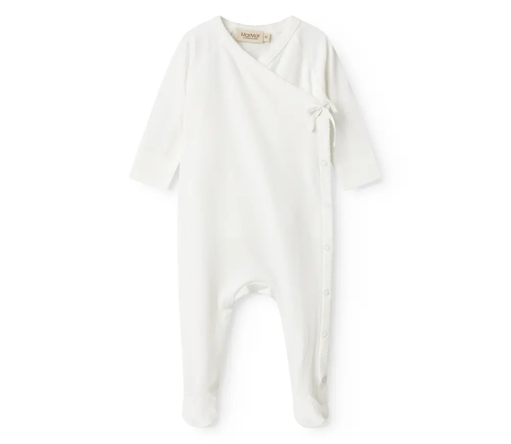 Jumpsuit Rubetta - Gentle White - 62 | Barnkläder - Bodys & overaller - Jumpsuit med fot | BabyMode