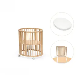 V3 Sleepi Mini Spjälsäng Med Förlängning & Madrass - Natural | Barnrum | BabyMode