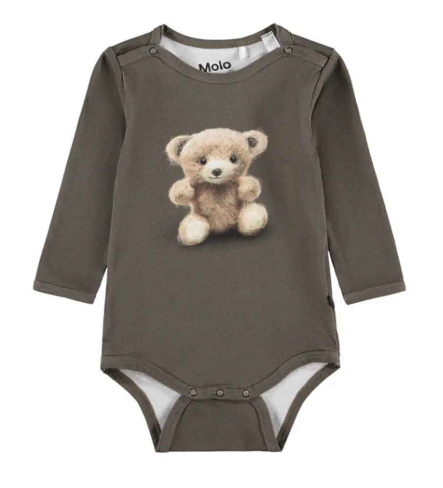 Molo Foss Långärmad Body - Felt Bear - 74