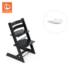 Tripp Trapp Stol & Bricka - Svart/vit | Baby & Barn | BabyMode