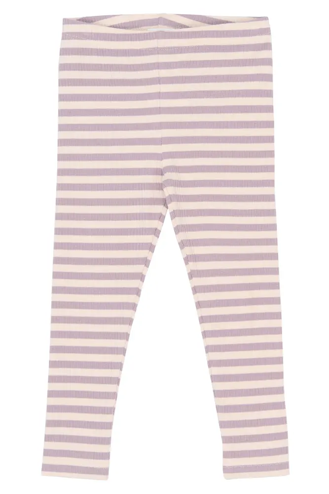 Fro Rib Leggings - Sea Fog Striped - 98 | Barnkläder - Underdelar - Leggings | BabyMode