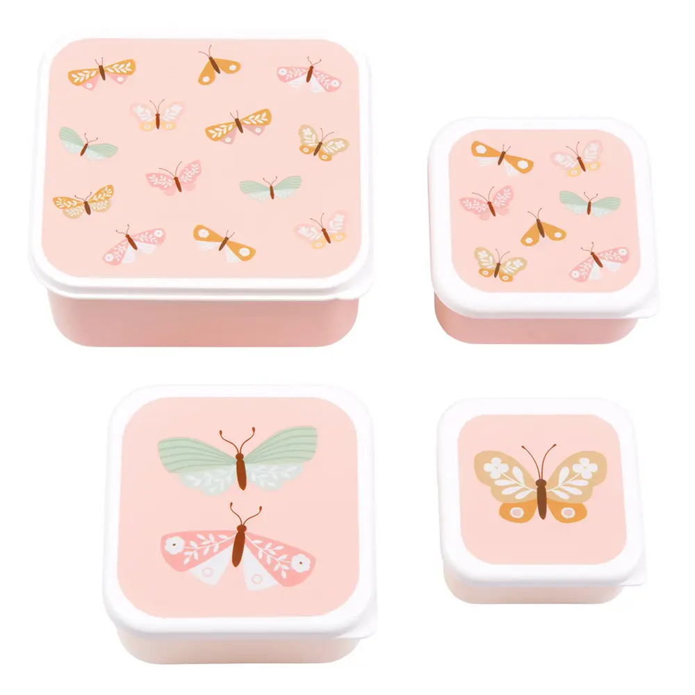 Snackbox Set 4 delar - Butterflies | Baby & Barn - Äta - Matlådor & vattenflaskor | BabyMode