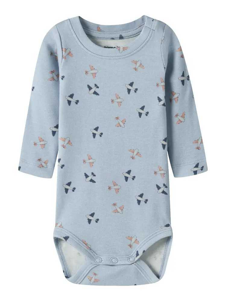 Hop Långärmad Body - Blue fog - 68 | Barnkläder - Bodys & overaller - Långärmad body | BabyMode