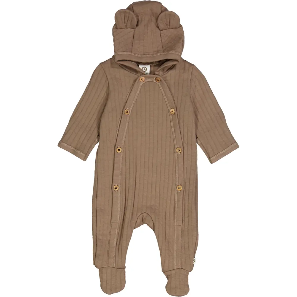 Quiltad Overall med Fot - Walnut - 56 | Barnkläder - Bodys & overaller - Jumpsuit med fot | BabyMode