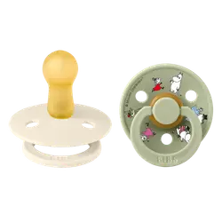 Mumin Colour 2-Pack Napp Latex stl 2 - Ivory | Baby & Barn - Sköta - Nappar | BabyMode