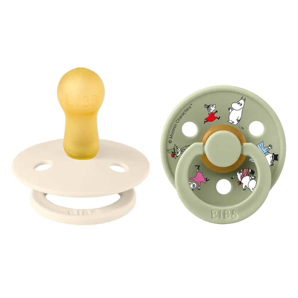 Mumin Colour 2-Pack Napp Latex stl 2 - Ivory | Baby & Barn - Sköta - Nappar | BabyMode