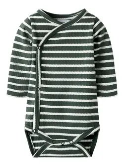 Kans Långärmad Omlottbody - Deep Forest | Kläder - Bodys & overaller - Omlottbody | BabyMode