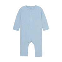 Långärmad Jumpsuit Ribbad - Blue Fog Melange