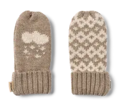 Towsi Jacquard Vantar - Grey camel melange | Kläder - Mössor, vantar och tossor - Vantar & handskar - Stickade vantar & mössor | BabyMode