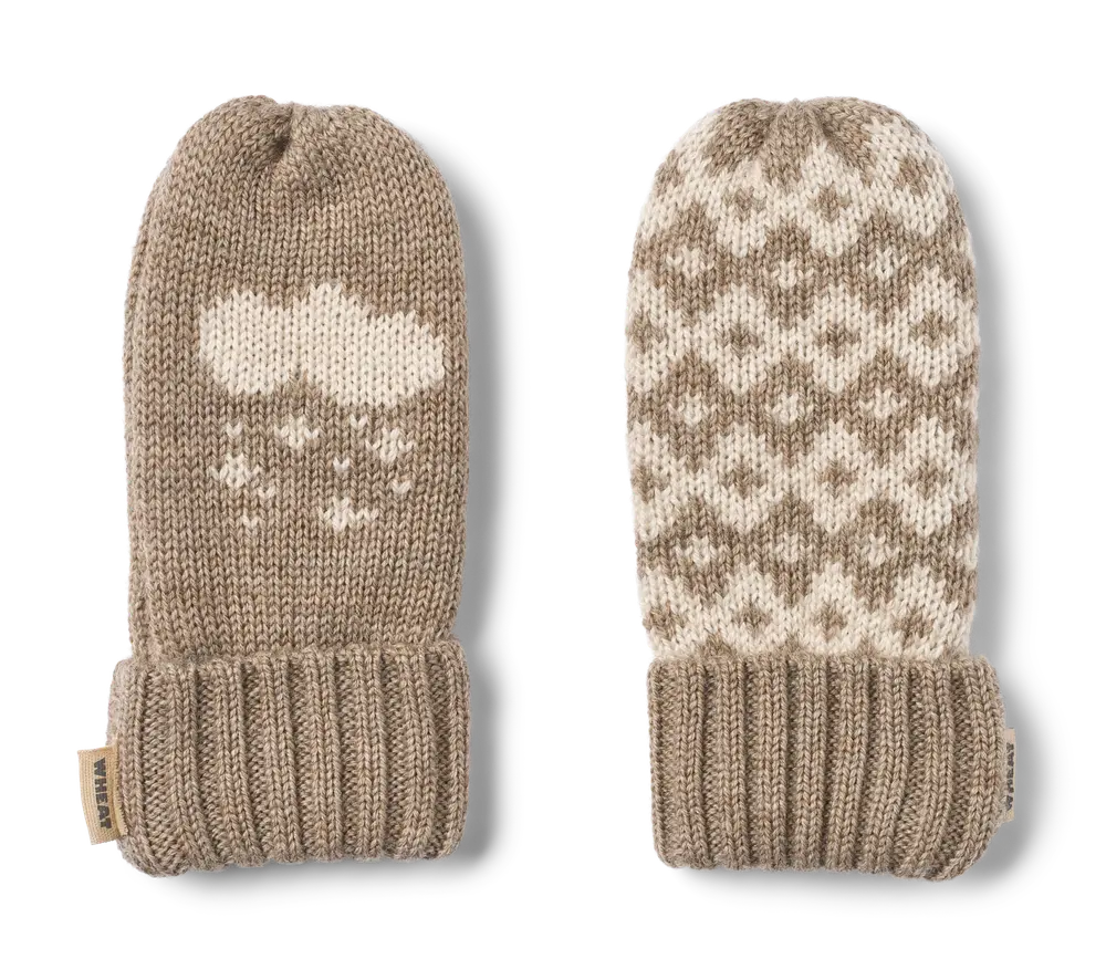Towsi Jacquard Vantar - Grey camel melange - 3-4 ÅR | Barnkläder - Mössor, vantar och tossor - Vantar & handskar - Stickade vantar & mössor | BabyMode
