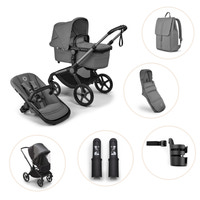 Bugaboo Fox 5 Renew Duovagn Inkl. Skötväska, Åkpåse, Mugghållare, Liggdelsadapter Och Regnskydd – Graphite/Moon Grey
