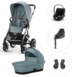 Talos S Lux Duovagn Stormy Blue + Cloud T + Basenhet T + Adapter | Barnvagnar | BabyMode