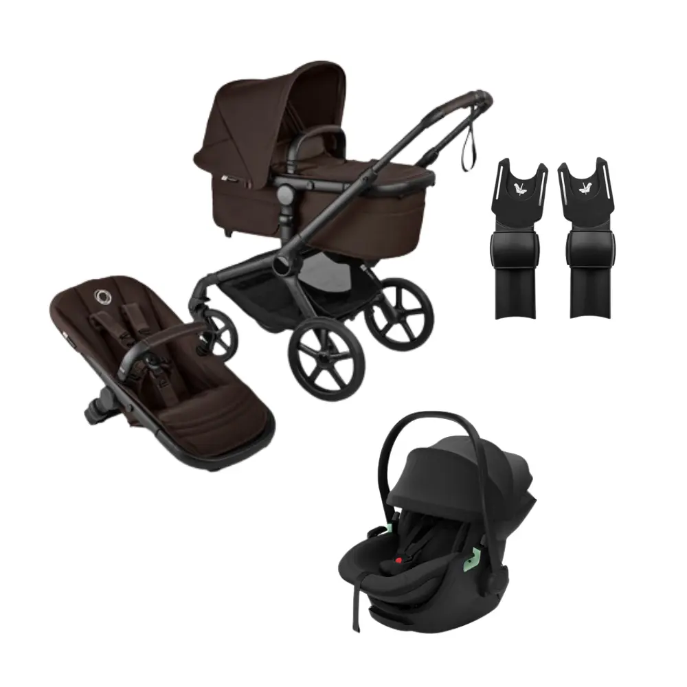 Bugaboo Fox 5 renew + Thule Maple Babyskydd inkl. adapter - Cocoa Brown/Black | Barnvagnar - Barnvagnspaket | BabyMode