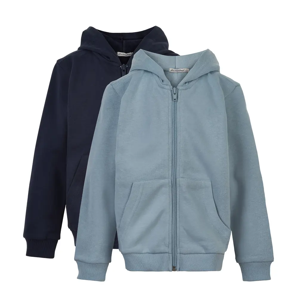 Hoodie med Dragkedja 2-pack - Navy/Blå - 116 | Barnkläder - Toppar - Koftor, västar & tröjor | BabyMode