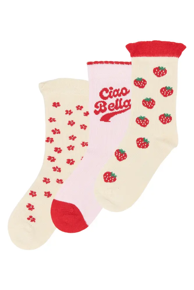 Marry Bamboo Strumpor 3-pack - Cherry Tomato - 19/22 | Barnkläder - Strumpor & strumpbyxor - Strumpor | BabyMode