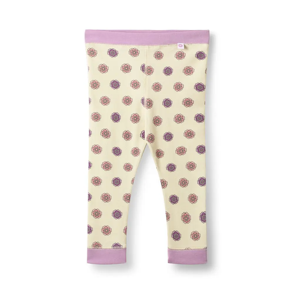 Elstar Leggings - Blommor - Vanilla - 74