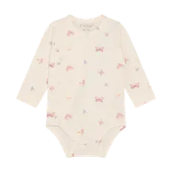 Långärmad Wrap Body - Bleached Mauve | Kläder - Bodys & overaller - Omlottbody | BabyMode