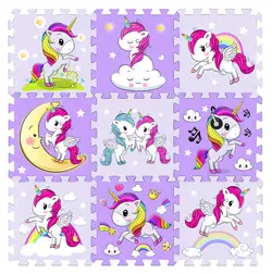 Skumgolv med Enhörningar 9 delar | Leksaker - Babyleksaker - Lekgolv & mattor | BabyMode