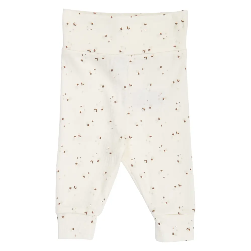 Sparkle Rib Byxor m. Stjärnor - Balsam cream/ Walnut/ Oat - 56 | Barnkläder - Underdelar - Byxor | BabyMode