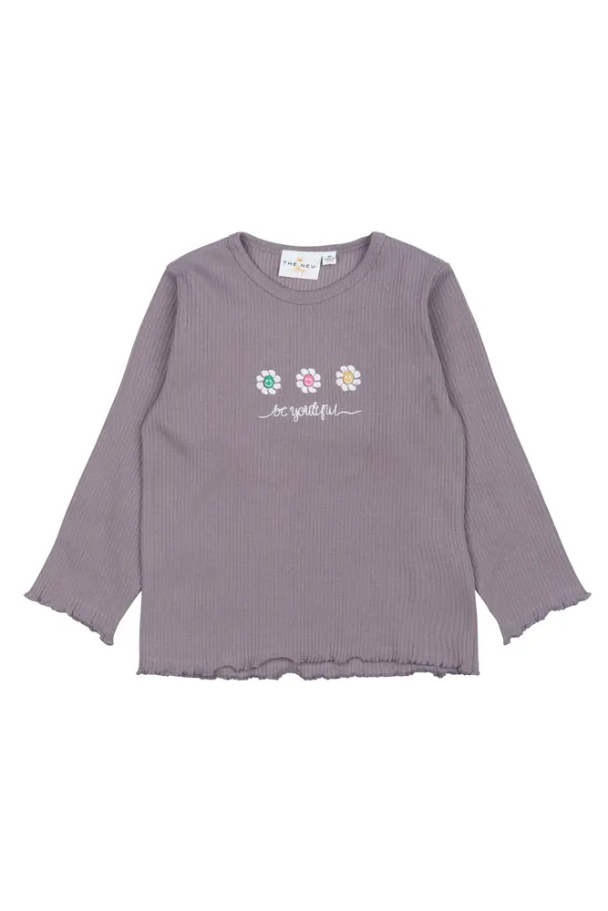 Långärmad Tröja Princess Rib - Gray Ridge - 110 | Barnkläder - Toppar - Blusar | BabyMode
