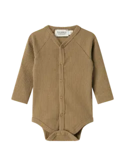 Bruno Långärmad bodysuit - Dark bronze | Kläder - Bodys & overaller - Långärmad body | BabyMode