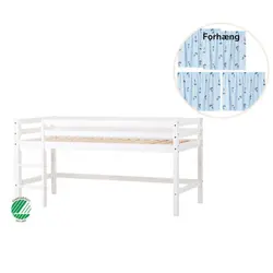 ECO Dream Halvhög säng (delbar) vit 70x160, med blått gardin | Barnrum | BabyMode