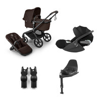 Bugaboo Fox 5 Renew Complete - Black/Cocoa Brown + Cloud T + Bas T + Adapter