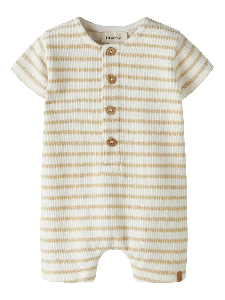 Tadeo Kortärmad Jumpsuit - Coconut Milk - 74 | Barnkläder - Bodys & overaller - Jumpsuit utan fot | BabyMode