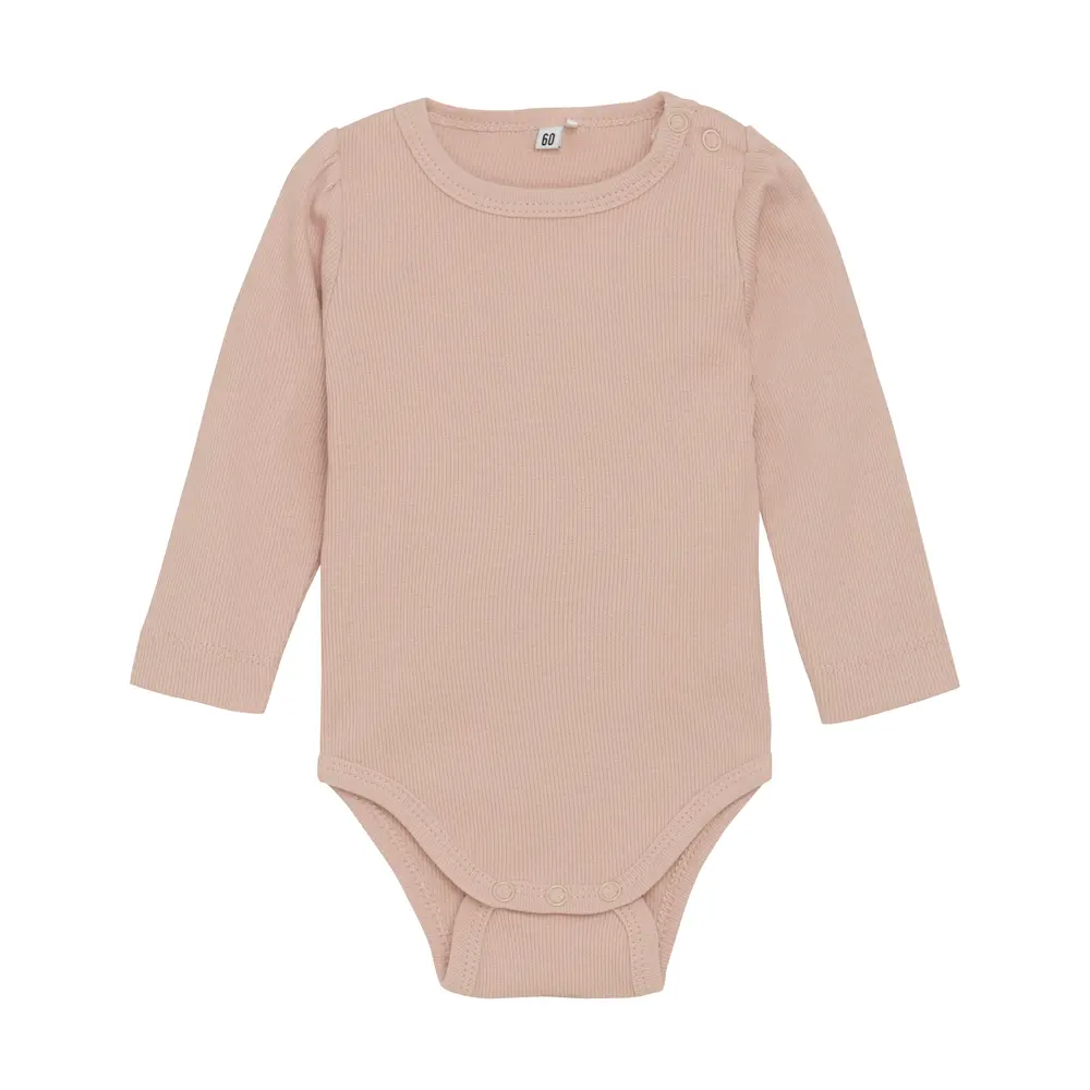 Långärmad Body Ribbad - Rose Dust - 80 | Barnkläder - Bodys & overaller - Långärmad body | BabyMode