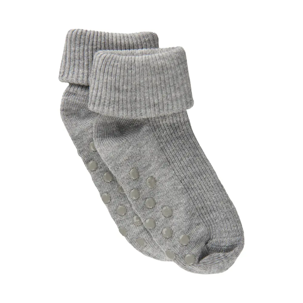 Ribbade Strumpor - Light Grey Melange - 19/22 | Barnkläder - Strumpor & strumpbyxor - Halkfria strumpor | BabyMode