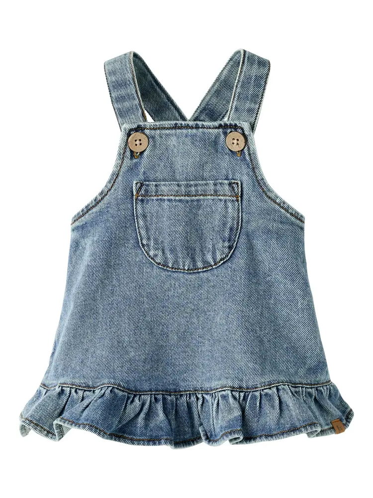 Lil' Atelier Karole Denim Klänning - Medium Blue Denim - 68