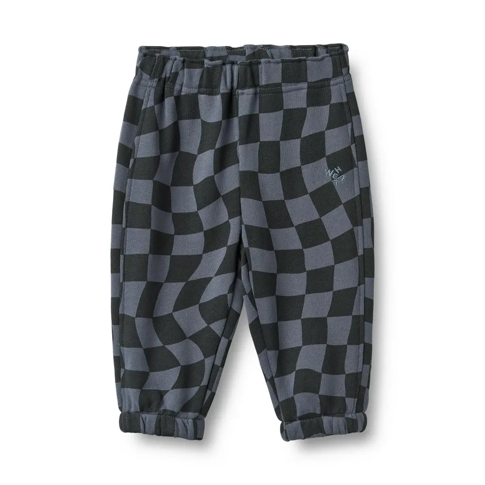 Wheat Cosmo Sweatpants - Navy Blue Check - 74