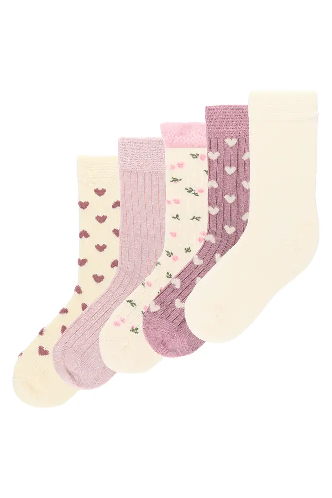 MiniPop Mabelle Bamboo Strumpor 5-Pack - Pale Pink - 27/30