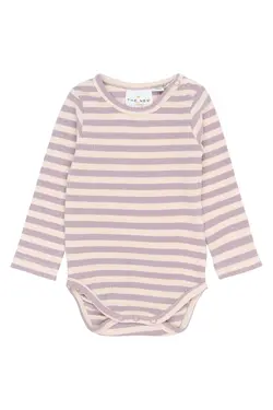Fro Långärmad Rib Body - Sea Fog Striped | Kläder - Bodys & overaller - Långärmad body | BabyMode