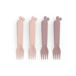 Gafflar 4-pack Kiddish Raffi - Powder | Baby & Barn - Äta - Bestick | BabyMode