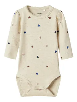 Långärmad Body Nutti - Peyote Melange | Kläder - Bodys & overaller - Långärmad body | BabyMode