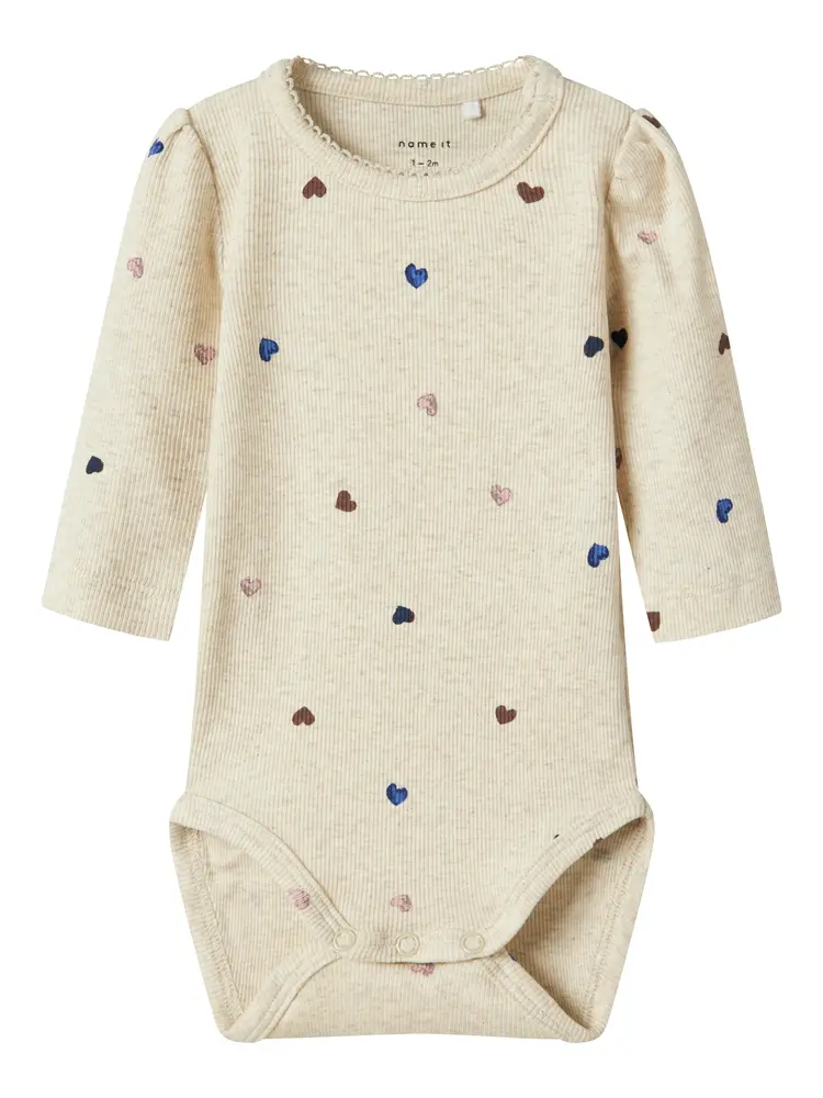 Långärmad Body Nutti - Peyote Melange - 80 | Barnkläder - Bodys & overaller - Långärmad body | BabyMode