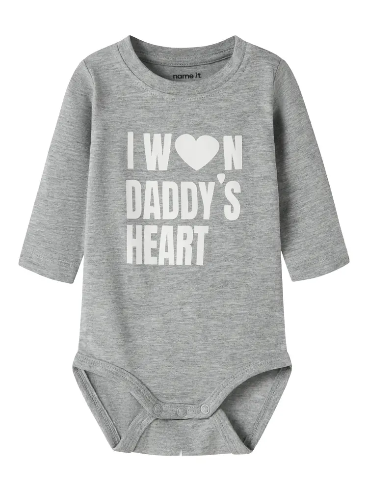 Banks Långärmad Body - Grey melange - 50 | Barnkläder - Bodys & overaller - Långärmad body | BabyMode
