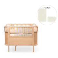 Växasäng 2i1 Baby & Juniorsäng och Madrass till Classic II - Wooden Edition