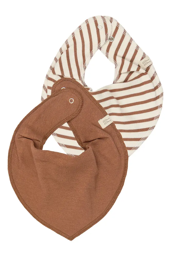 Petit Piao Sky Bib 2-Pack - Rawhide Striped - ONE SIZE