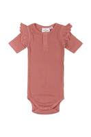 Oriel Rib Body kortærmet - Old rose