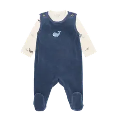 Set m. Body och Velour Romper - Vintage Indigo | Kläder - Set & Multipack - Bodys | BabyMode