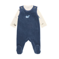 Set m. Body och Velour Romper - Vintage Indigo