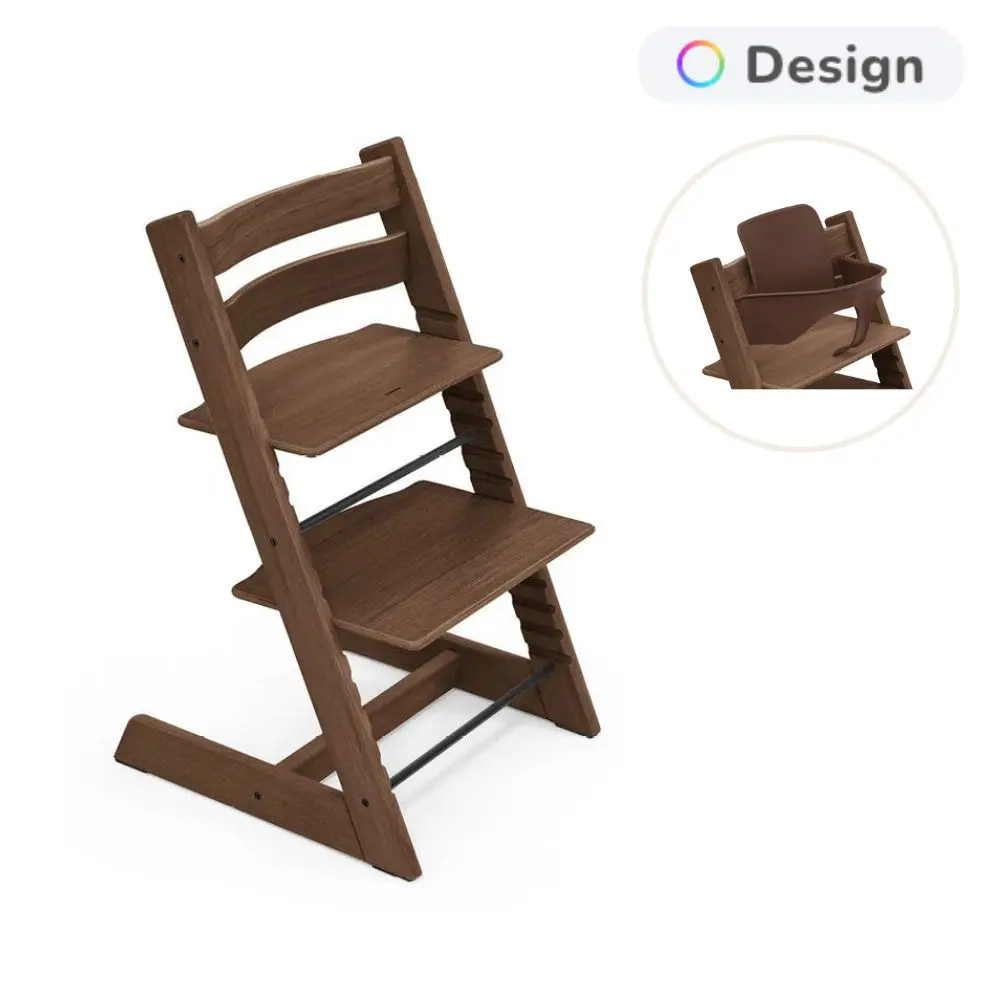 Stokke&reg; Tripp Trapp Stol Oak Inkl. Babyset - Warm Brown