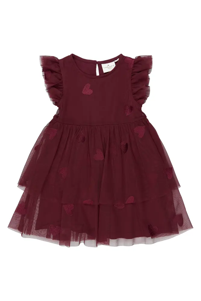 The New Siblings Vonda Mesh Klänning - Burgundy - 110