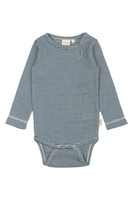 Långärmad Ullbody Dante - Ensign Blue/Dark Off White