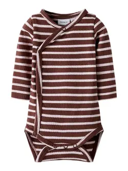 Kattie Långärmad Omlottbody - Bleached Mauve | Kläder - Bodys & overaller - Omlottbody | BabyMode