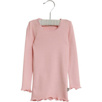 Lace Rib Langærmet T-Shirt - 2596
